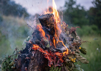 on the solstice, the tradition is to burn last year's wreaths