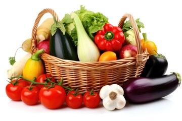 colorful basket overflowing with fresh vegetables