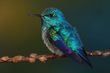 Fototapeta premium Blue Bird perched on a branch