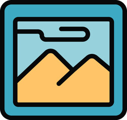 Image search engine icon. Outline Image search engine vector icon for web design isolated on white background color flat