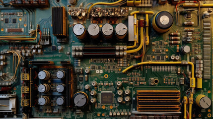 Motherboard with yellow detailing