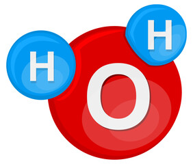 Molecule chemistry hydrogen element symbol vector concept illustration