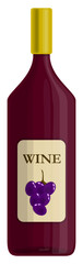 Bottle of wine drink gourmet red concept illustration vector template