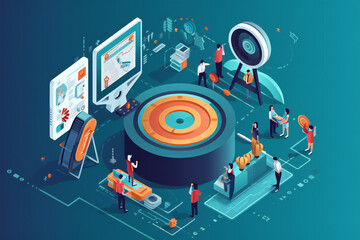 Fototapeta premium Abstract illustration representing employee engagement