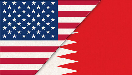 Flags of USA and Bahrain. USA and Bahrain relations