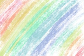 Rainbow chalk pencil texture background Abstract for unicorn, kid art, pride month theme. 45 degree bush stroke.