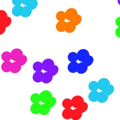 Behangcirkel pattern con fiorellini colorati  © sommaria