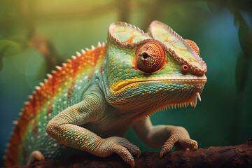 Obraz premium Beautiful chameleon animal generative ai