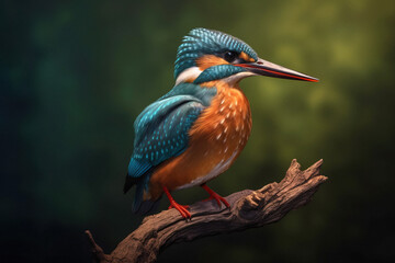 Beautiful kingfisher bird, animal generative ai