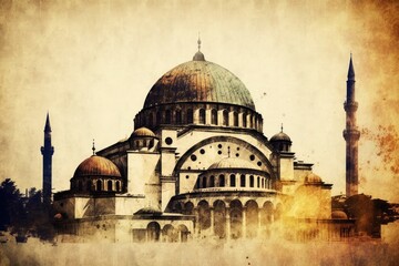 Obraz premium grand architectural masterpiece with a towering dome. Generative AI