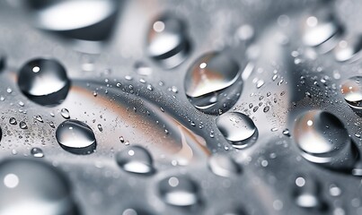  a close up of water droplets on a surface of water.  generative ai