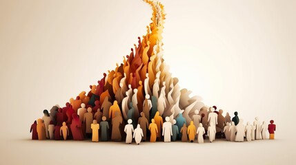 Population Becoming Diverse as demographics - obrazy, fototapety, plakaty