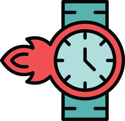 Late work icon. Outline Late work vector icon for web design isolated on white background color flat