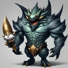 Single Cute Monster Character for Battle Design
