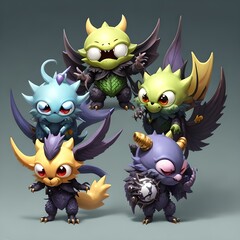 Single Cute Monster Character for Battle Design