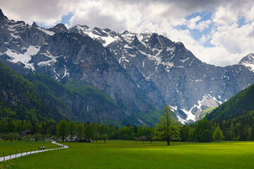 Fototapeta na wymiar Beautifull Logar valley or Logarska dolina park, Slovenia, Europe