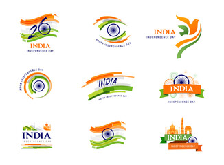 India Independence day, banner, poster and greeting card. 76 Year Anniversary Independence Day Logo