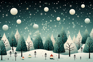 Naklejka premium winter landscape with snow Ai generative