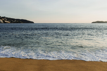 Mexican landscape with pacific ocean on beach in Acapulco Mexico Latin America