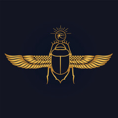  Egyptian Scarab and Holy Egyptian eye of horus with wings