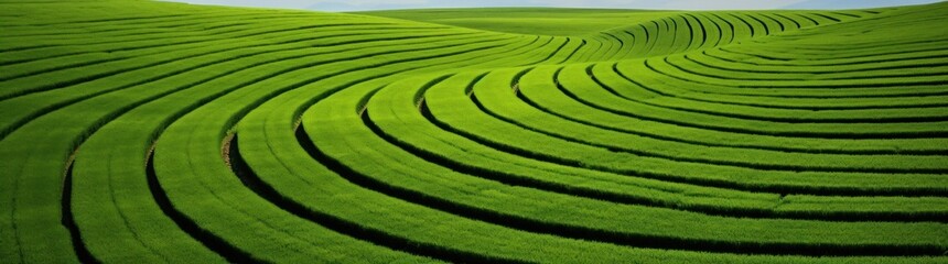 Green grass field background. Illustration AI Generative