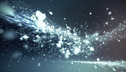 Ice explosion with bokeh effect