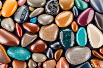 Obraz na płótnie Canvas a pile of different colored rocks and stones, many small and colorful stones, gem stones, very realistic gemstones, precious stones, colorful gems, colored gems, colorful crystals, 