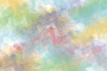 Rainbow watercolour fluffy brush texture background Abstract for unicorn, kid art, pride month theme. Rainbow cloud.