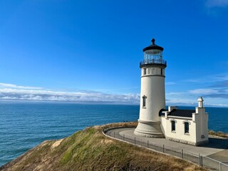 Fototapeta na wymiar Light house on Cape Disappointment. Pacific coast. Washington. USA
