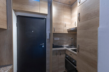 Kitchenette interior in rental apartment
