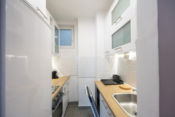 Small kitchen interior with appliances