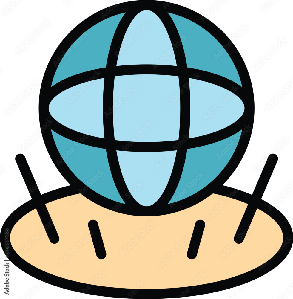 Poster globe hologram projection icon. outline globe hologram projection vector icon for web design isolate