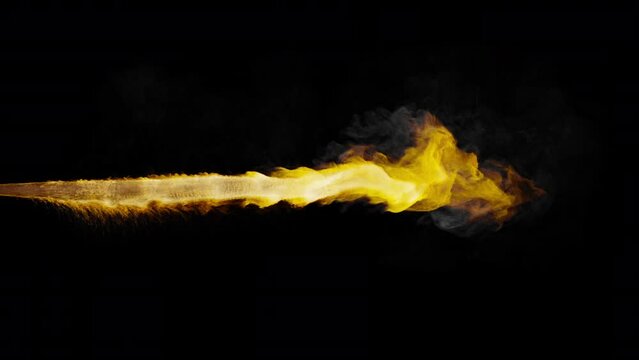 Flamethrower - bursts of flame and fire and a continuous stream of fire - 4K Pro Res
