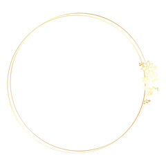 Round golden frame with flowers design