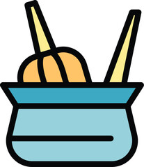 Coiffure hair paint icon. Outline Coiffure hair paint vector icon for web design isolated on white background color flat