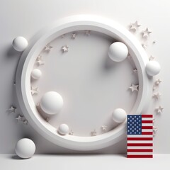 Us flag and 3d background
