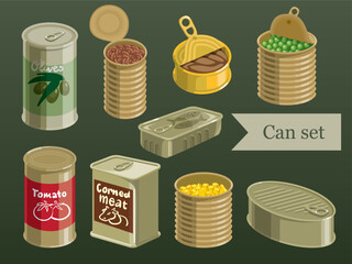Set of can vector set
