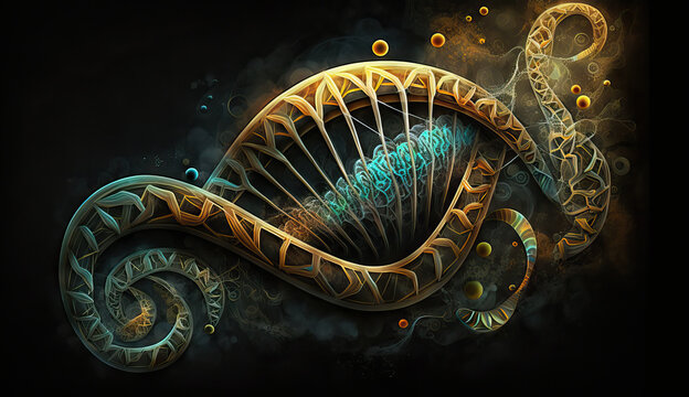 Abstrakte Darstellung einer DNA(deoxyribonucleic acid)-Doppelhelix.