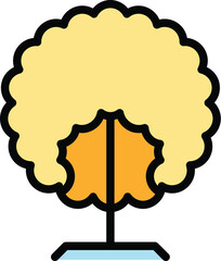 Barber wig icon. Outline Barber wig vector icon for web design isolated on white background color flat