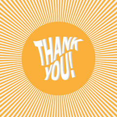 Curvy Thank You Banner Lettering Text Effect with Striped Background