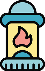 Camping light icon. Outline Camping light vector icon for web design isolated on white background color flat