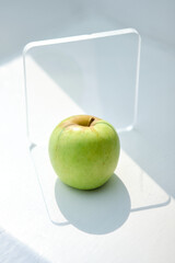 Green apple fruit on white background