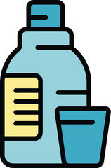 Wash softener icon. Outline Wash softener vector icon for web design isolated on white background color flat