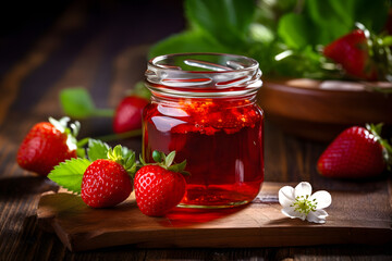 Fototapeta na wymiar Sweet Strawberry Jam Delight - Generative AI