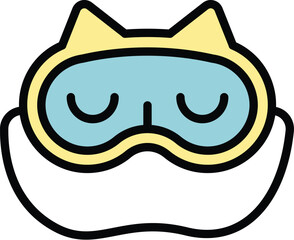 Sleeping mask icon. Outline Sleeping mask vector icon for web design isolated on white background color flat