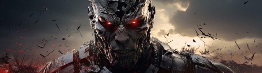 a man with a scary face