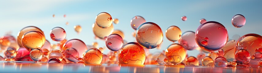 a group of bubbles floating on water
