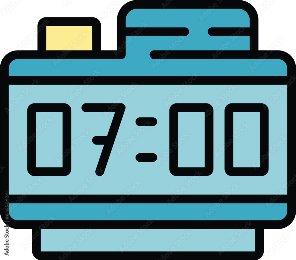 Poster digital alarm clock icon. outline digital alarm clock vector icon for web design isolated on white b
