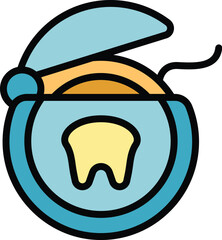 Floss box icon. Outline Floss box vector icon for web design isolated on white background color flat