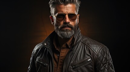 Obraz premium a man with a beard and sunglasses